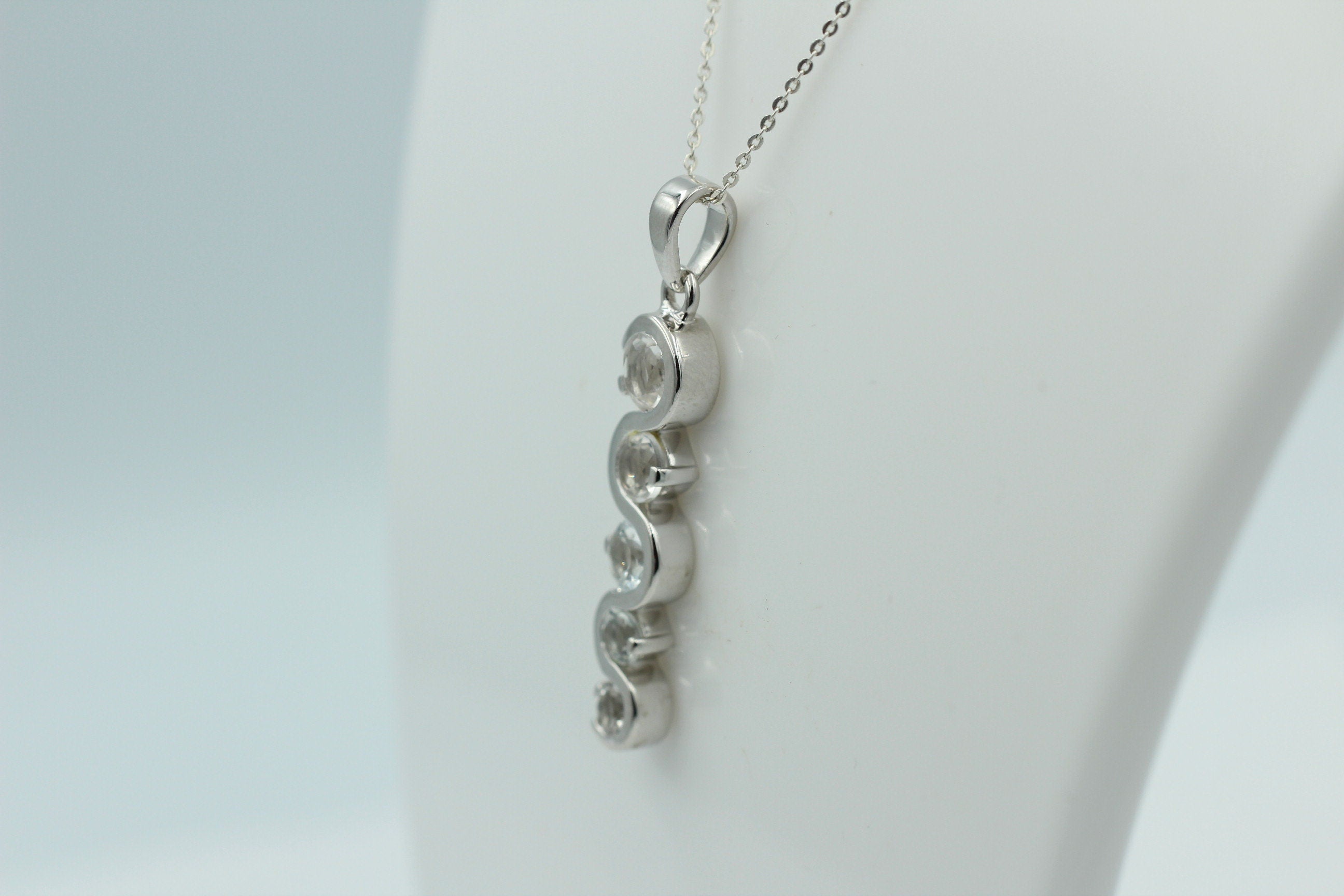 Anhänger 1,35 CaratTopas 925 Silber Collier Kette weißer Topas Anhänger Top Edel