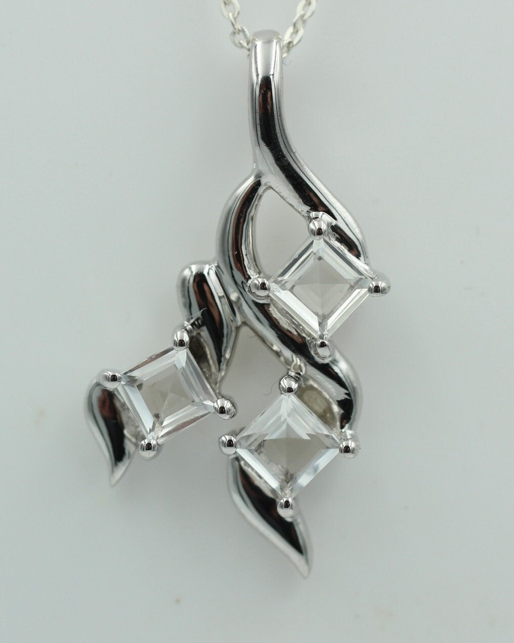 Edler 1,2 Carat Weißtopas Anhänger 925 Silber  Topasanhänger Top