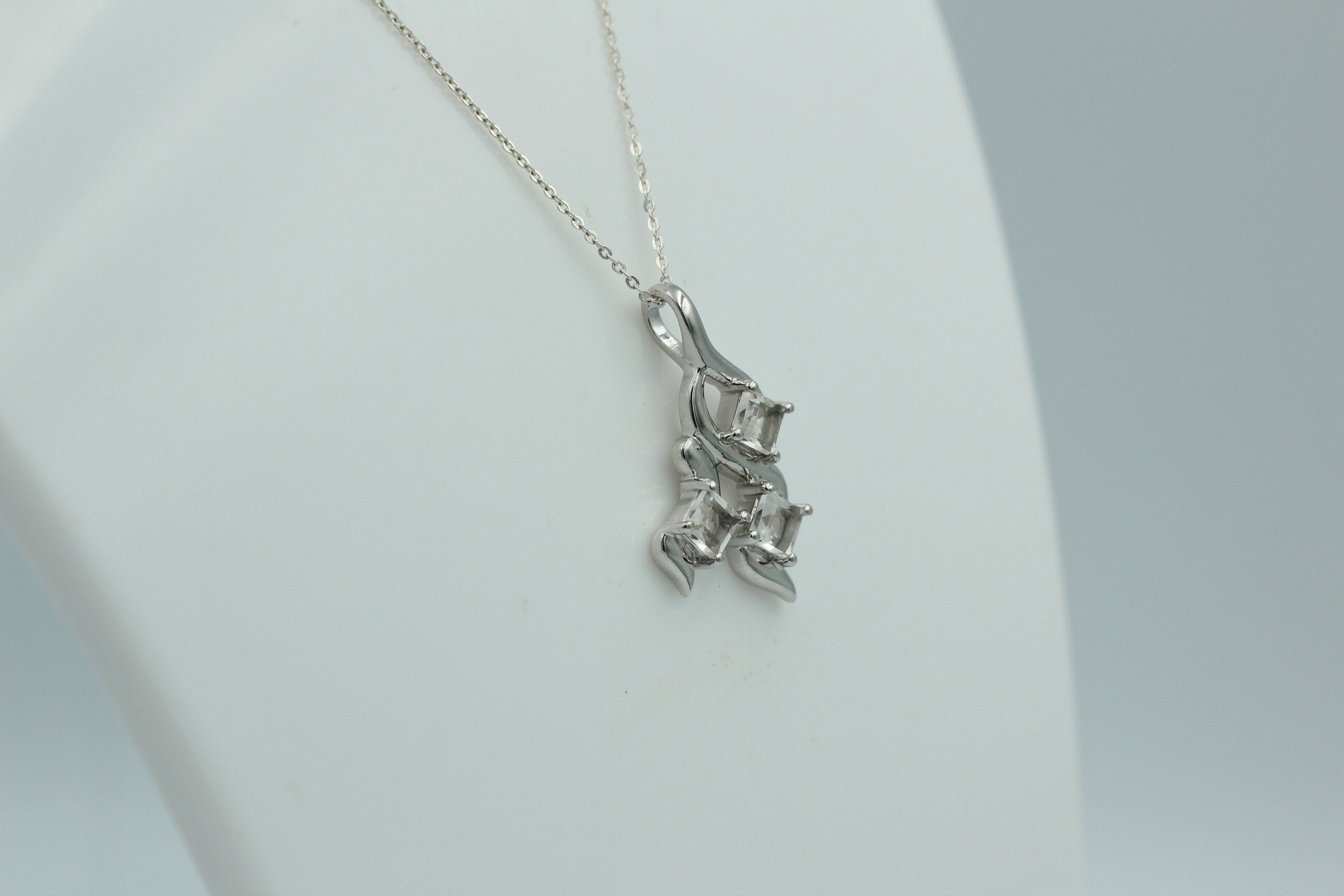 Edler 1,2 Carat Weißtopas Anhänger 925 Silber  Topasanhänger Top