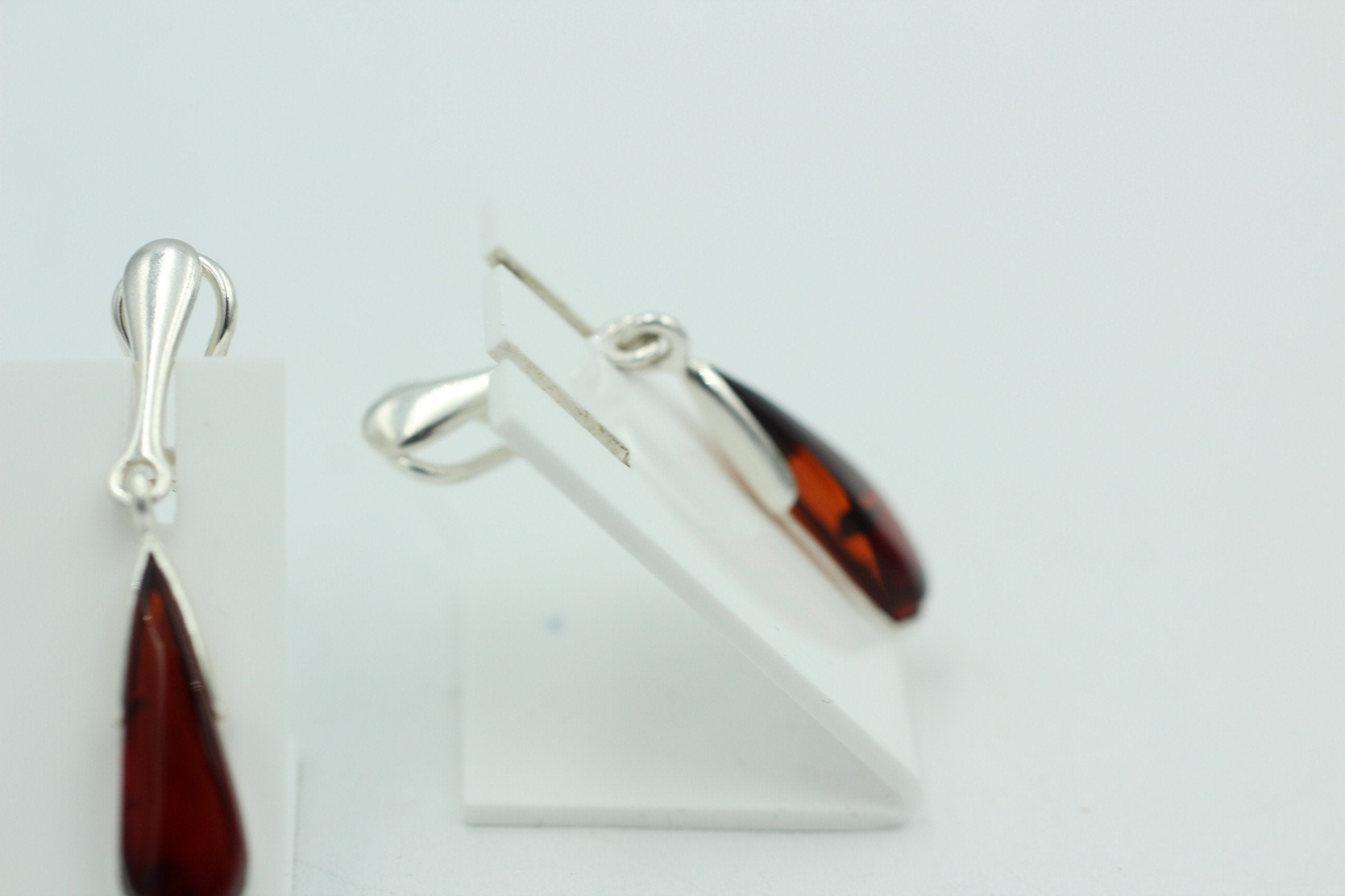 Bernstein Ohrclip 925 Silber Ohrcklip aus Sterlingsilber Bernstein Baltikum