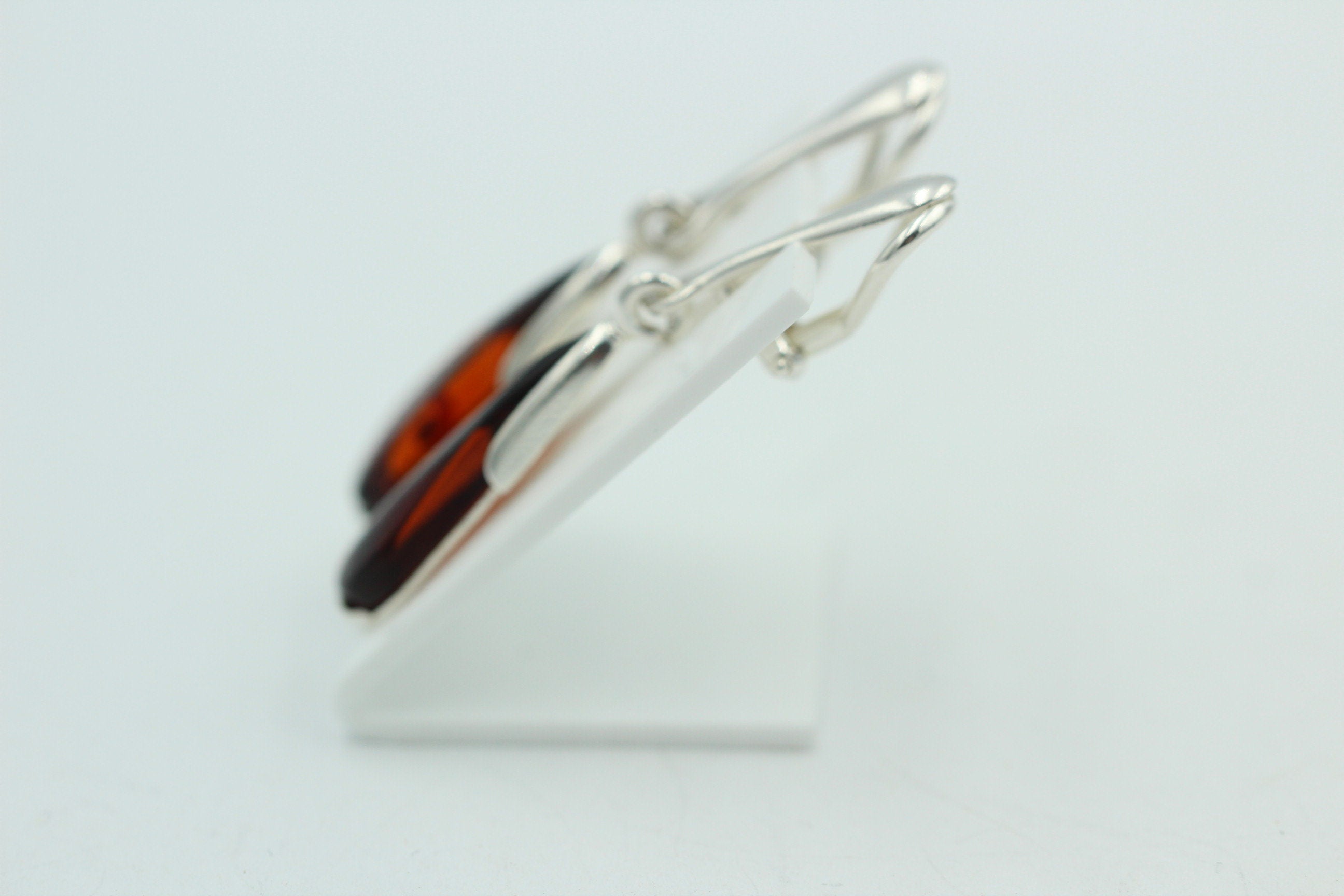 Bernstein Ohrclip 925 Silber Ohrcklip aus Sterlingsilber Bernstein Baltikum