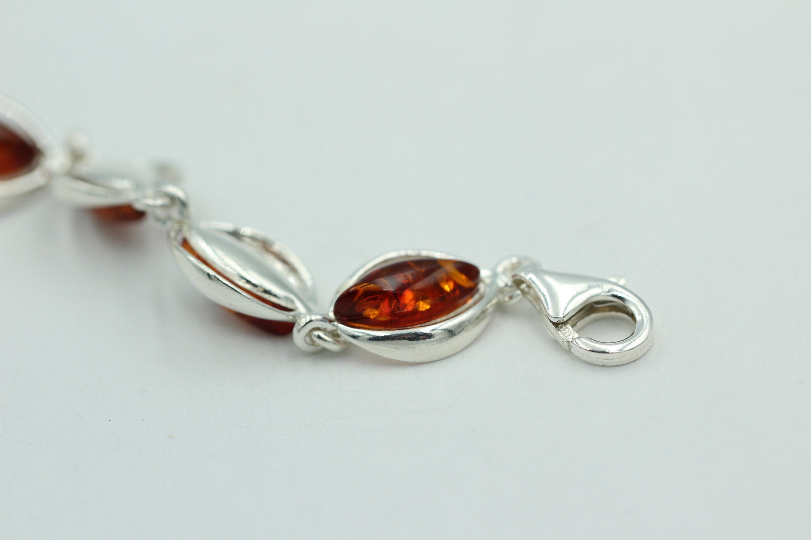 Desing Bernstein Armband 925 Silber ca 19 cm Designer Armband Bernstein Baltikum