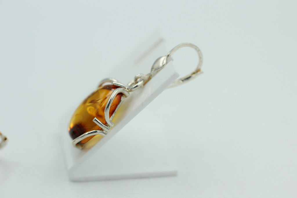 Edle Design Bernstein Ohrhänger 925 Silber Bernstein Letland Ohrschmuck Brisur