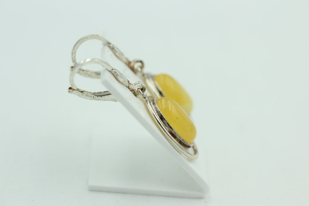 Bernstein Ohrhänger Brisur 925 Silber brauner Bernstein Designohrhänger Top