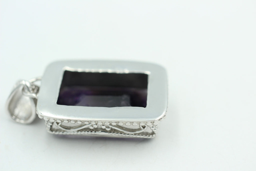 36,4 Carat Amethyst Anhänger 925 SilberUnikat B Qualität
