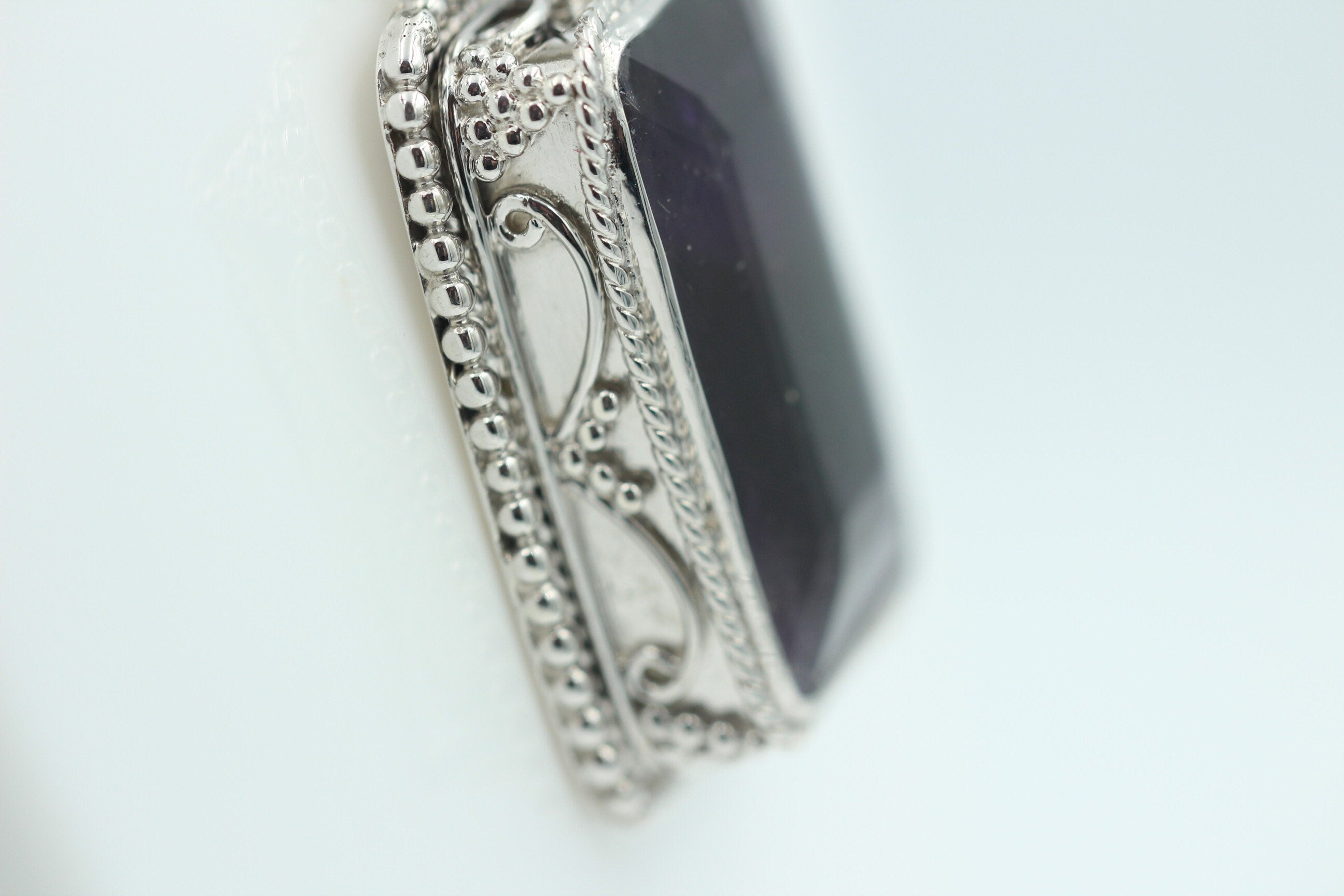36,4 Carat Amethyst Anhänger 925 SilberUnikat B Qualität