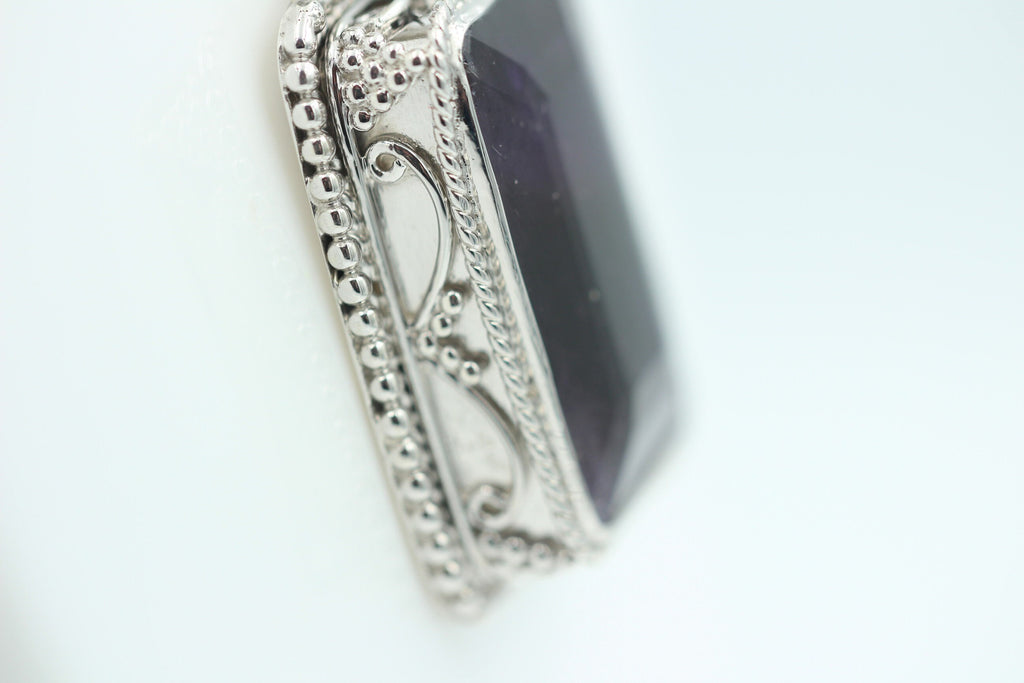 36,4 Carat Amethyst Anhänger 925 SilberUnikat B Qualität