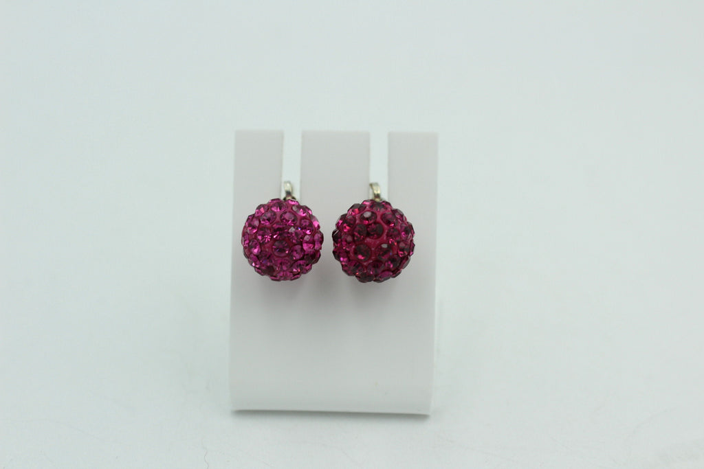 Shambhala Kristall Creolen pink Silber Sonderposten