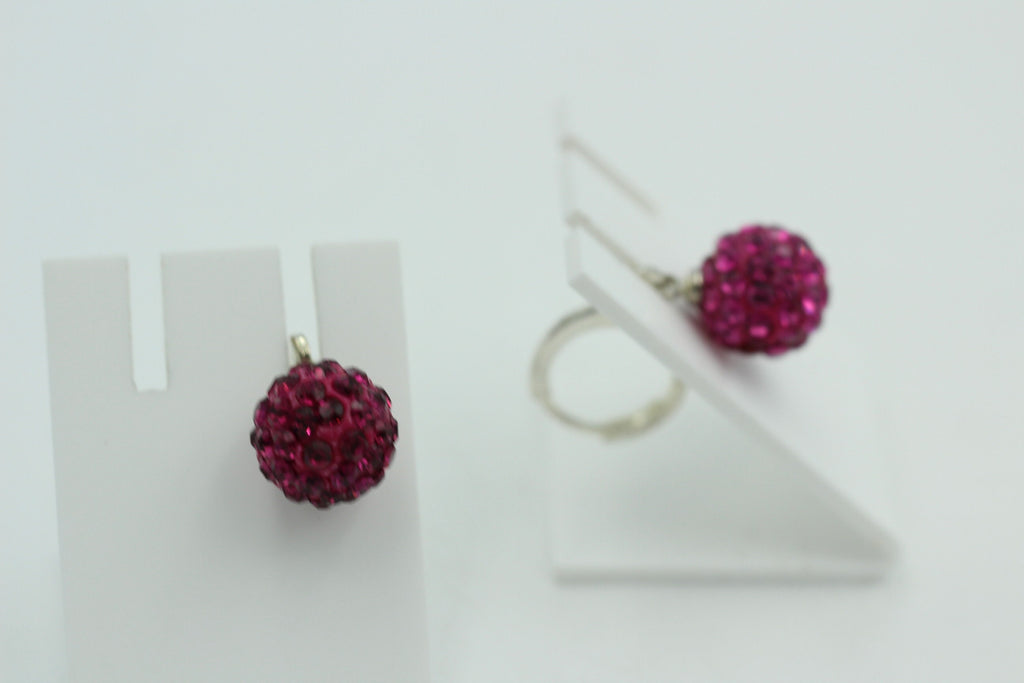 Shambhala Kristall Creolen pink Silber Sonderposten
