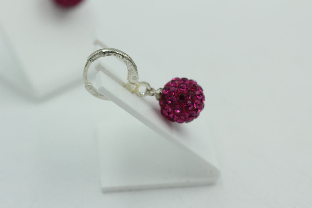 Shambhala Kristall Creolen pink Silber Sonderposten