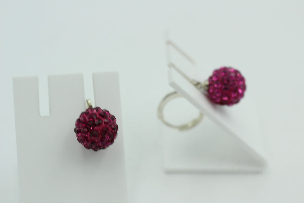 Shambhala Kristall Creolen pink Silber Sonderposten