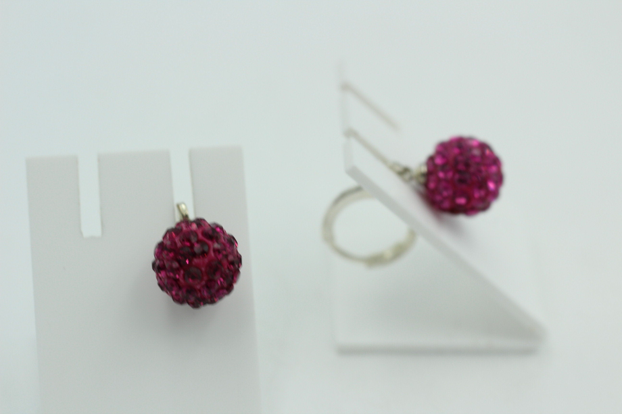 Shambhala Kristall Creolen pink Silber Sonderposten