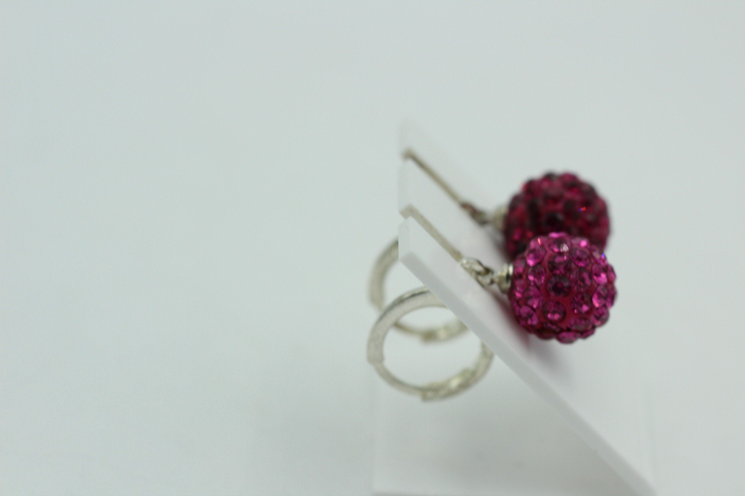 Shambhala Kristall Creolen pink Silber Sonderposten