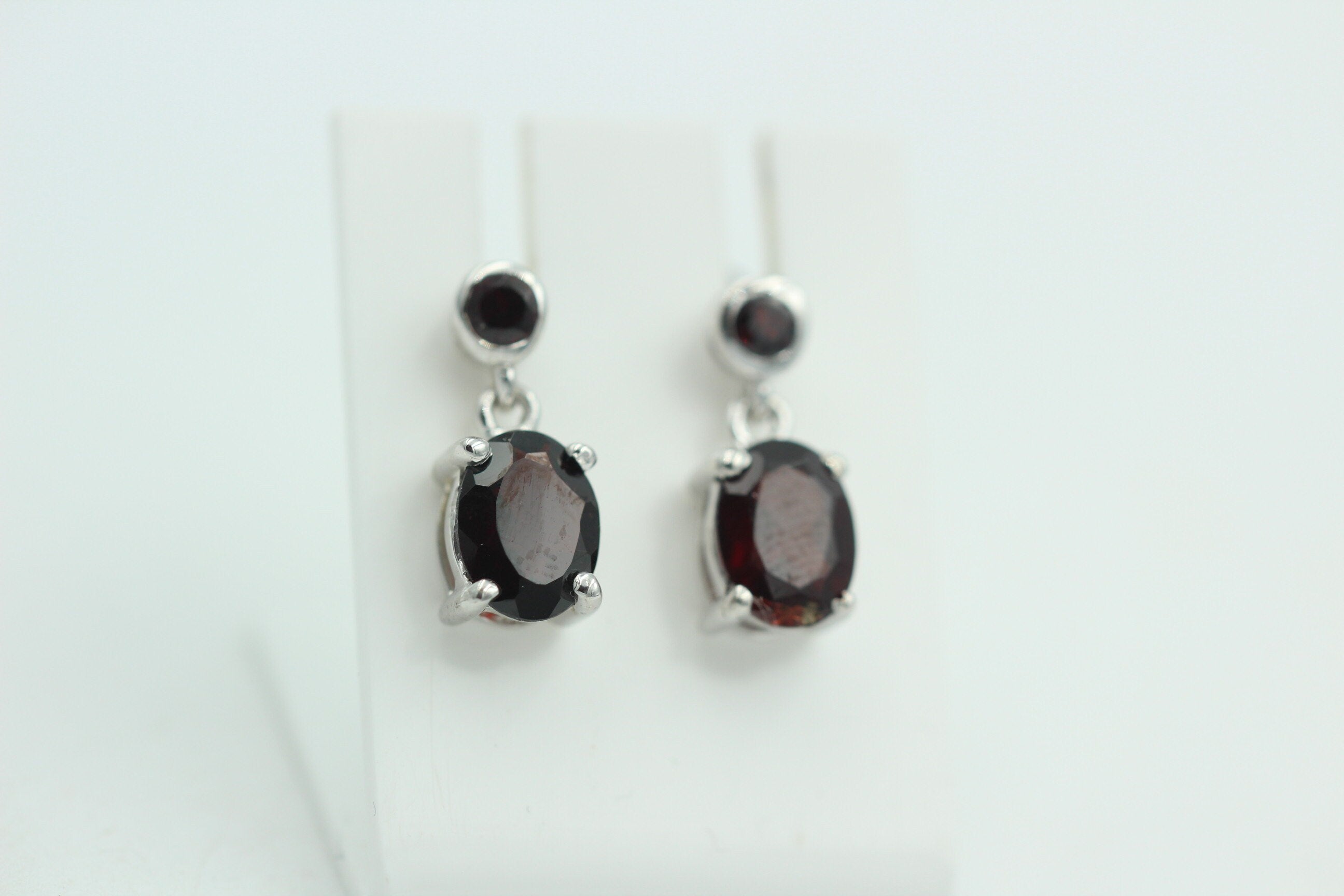 Edle 2,9 Carat Granat Ohrstecker Ohrhänger 925 Silber Granat Ohrschmuck