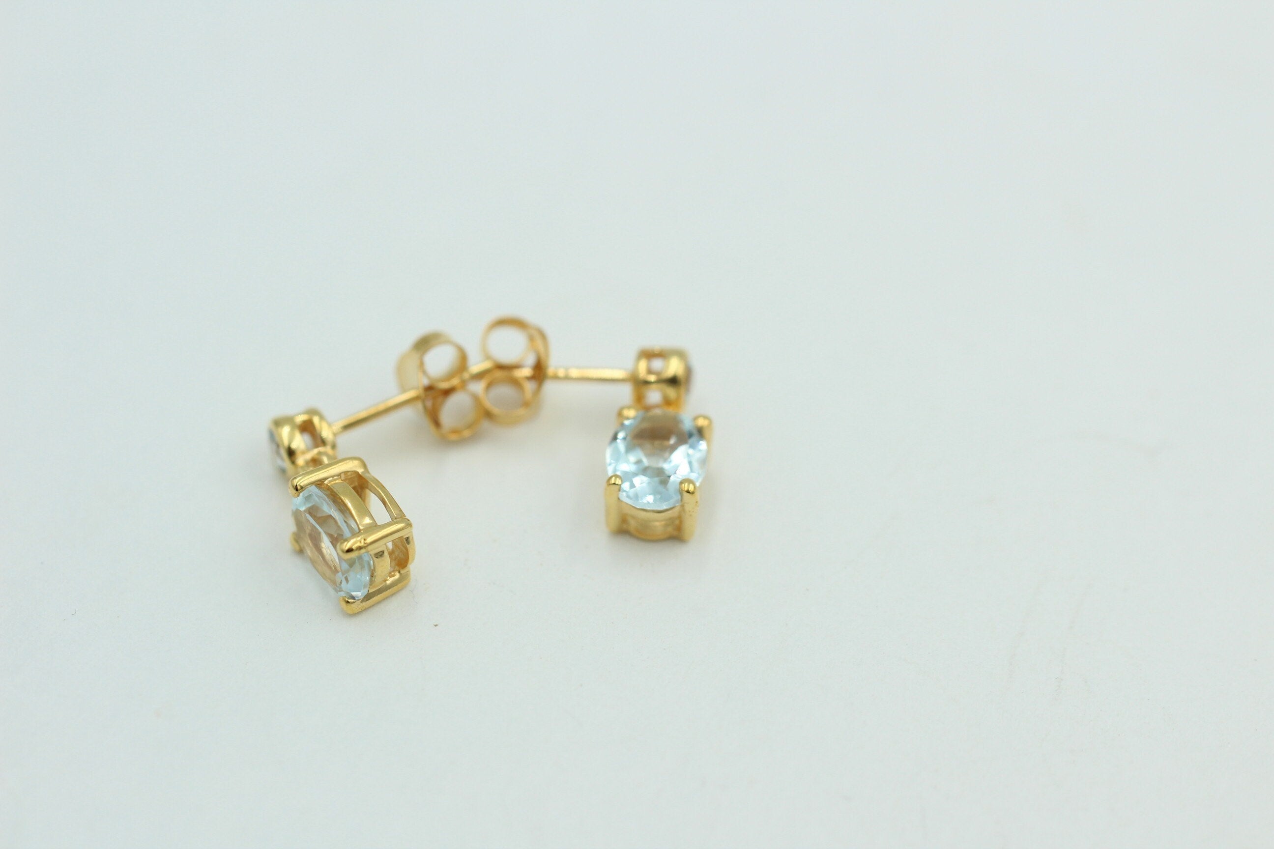 Edle 2,8 Carat Blautopas Ohrstecker Ohrhänger 925 Silber hochwertig vergoldet