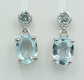 Edle 2,8 Carat Blautopas Ohrstecker Ohrhänger 925 Silber Topas Schmuck