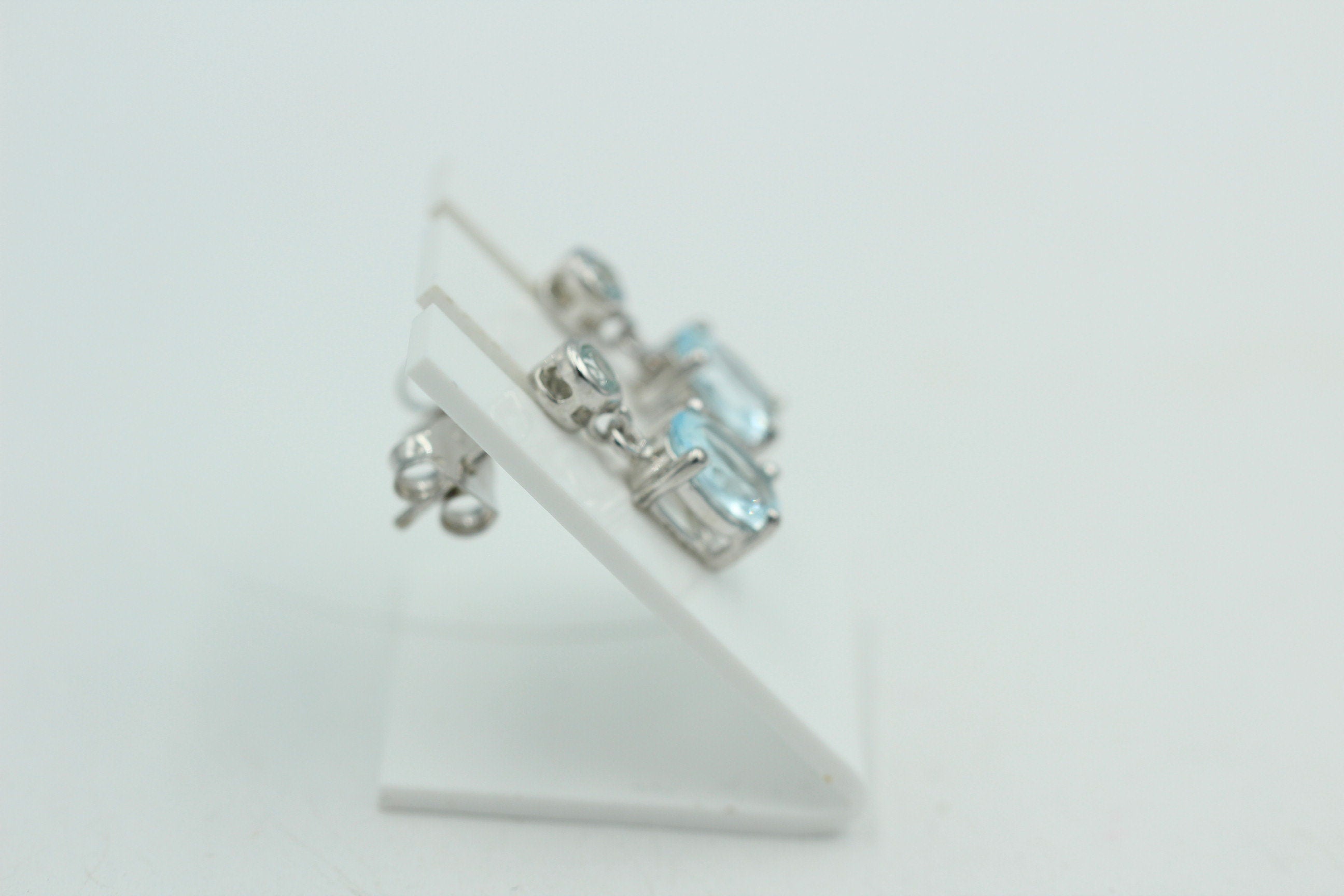 Edle 2,8 Carat Blautopas Ohrstecker Ohrhänger 925 Silber Topas Schmuck