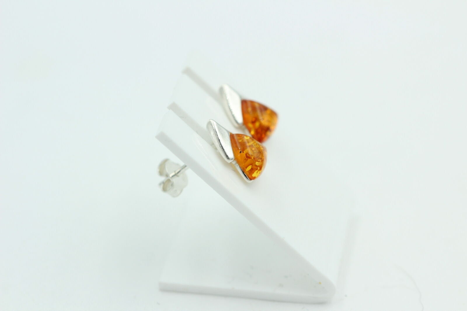 Edler Bernstein Ohrstecker Unisex 925 Silber Ohrschmuck Bernsten aus Litauen