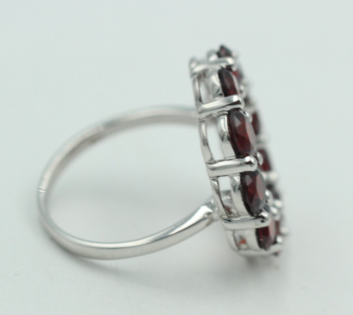 Design pur 5,0 Carat Granat Ring 925 Silber Granatring Größe 55 | 17,5