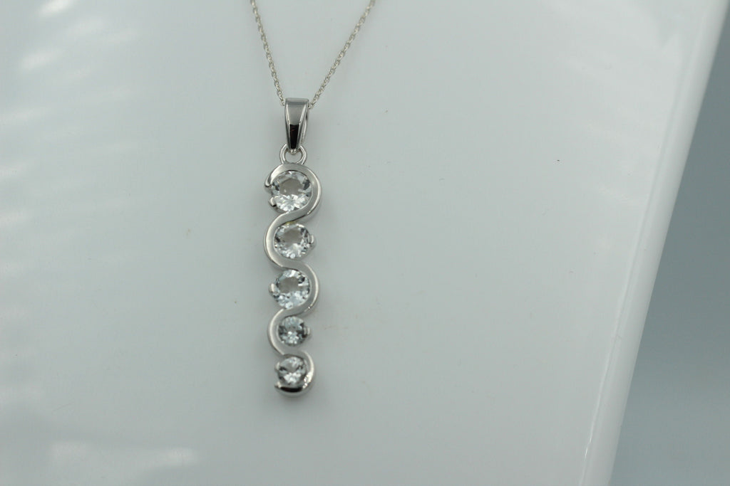 Anhänger 1,35 CaratTopas 925 Silber Collier Kette weißer Topas Anhänger Top Edel