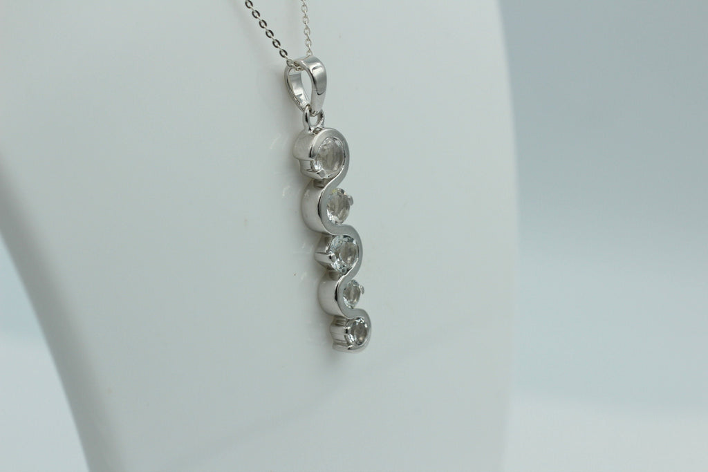 Anhänger 1,35 CaratTopas 925 Silber Collier Kette weißer Topas Anhänger Top Edel