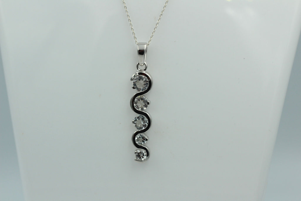 Anhänger 1,35 CaratTopas 925 Silber Collier Kette weißer Topas Anhänger Top Edel