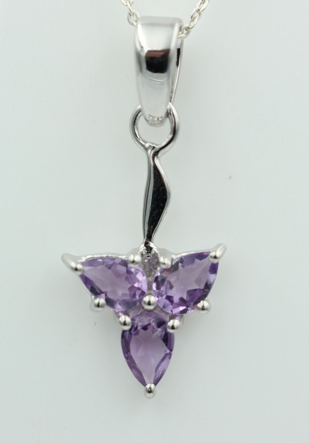 1,3 Carat Amethyst Anhänger 925 Silber Designschmuck  Amethyst