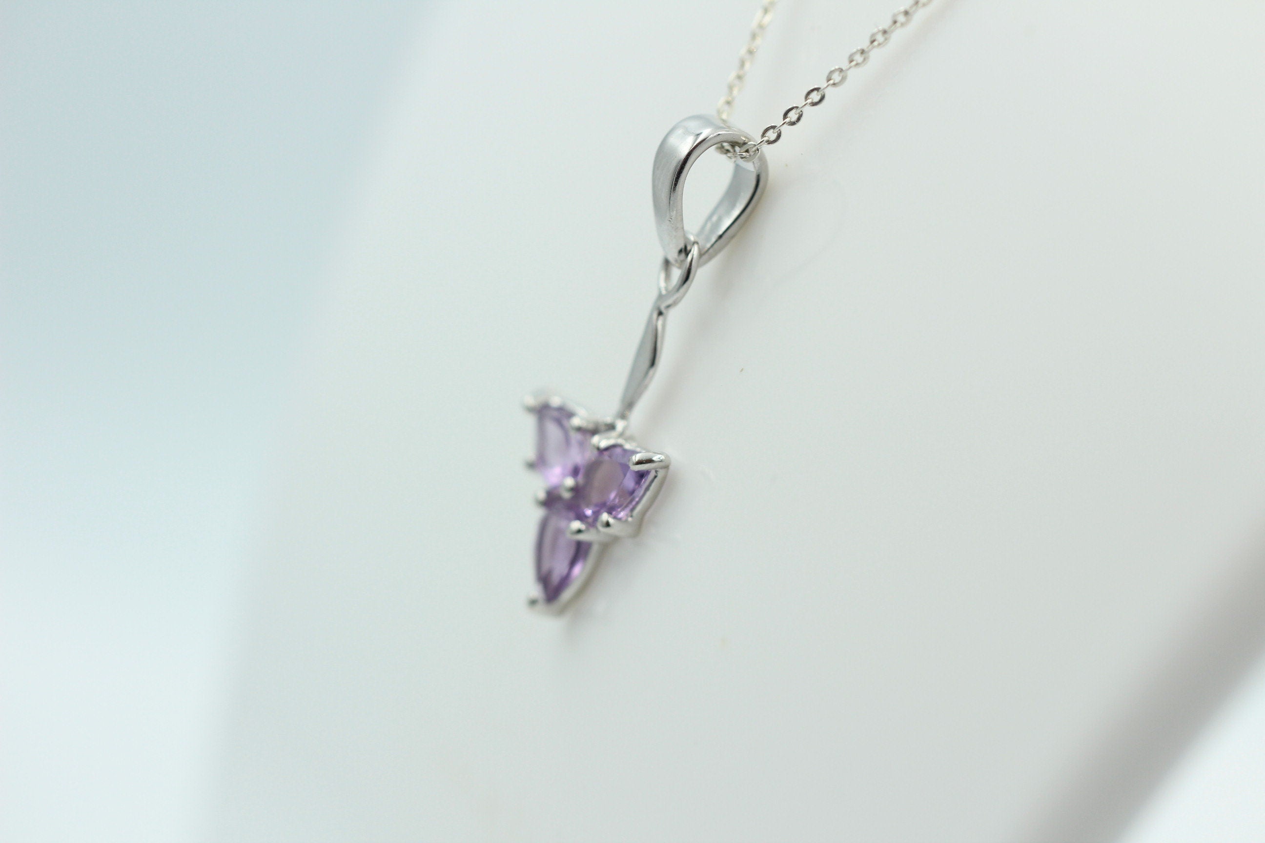1,3 Carat Amethyst Anhänger 925 Silber Designschmuck  Amethyst