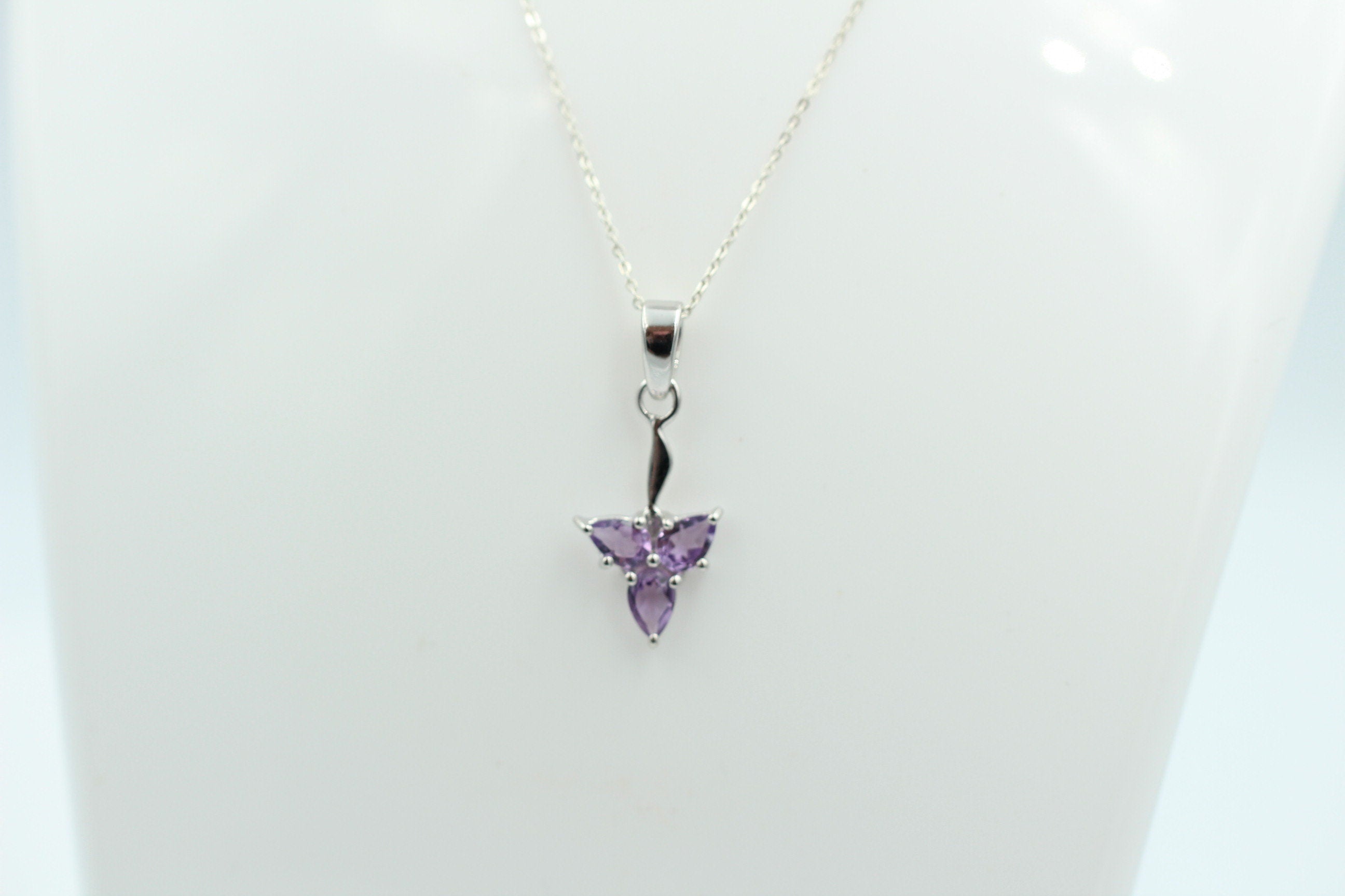 1,3 Carat Amethyst Anhänger 925 Silber Designschmuck  Amethyst