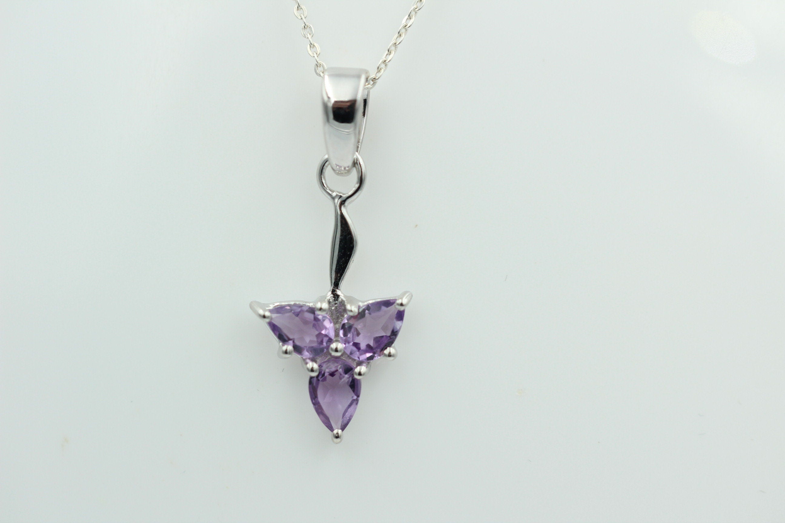 1,3 Carat Amethyst Anhänger 925 Silber Designschmuck  Amethyst