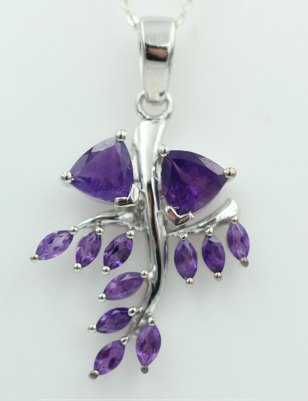 2,40 Carat afrikanischer Amethyst Anhänger 925 Silber Amethyst Edelsteinanhänger