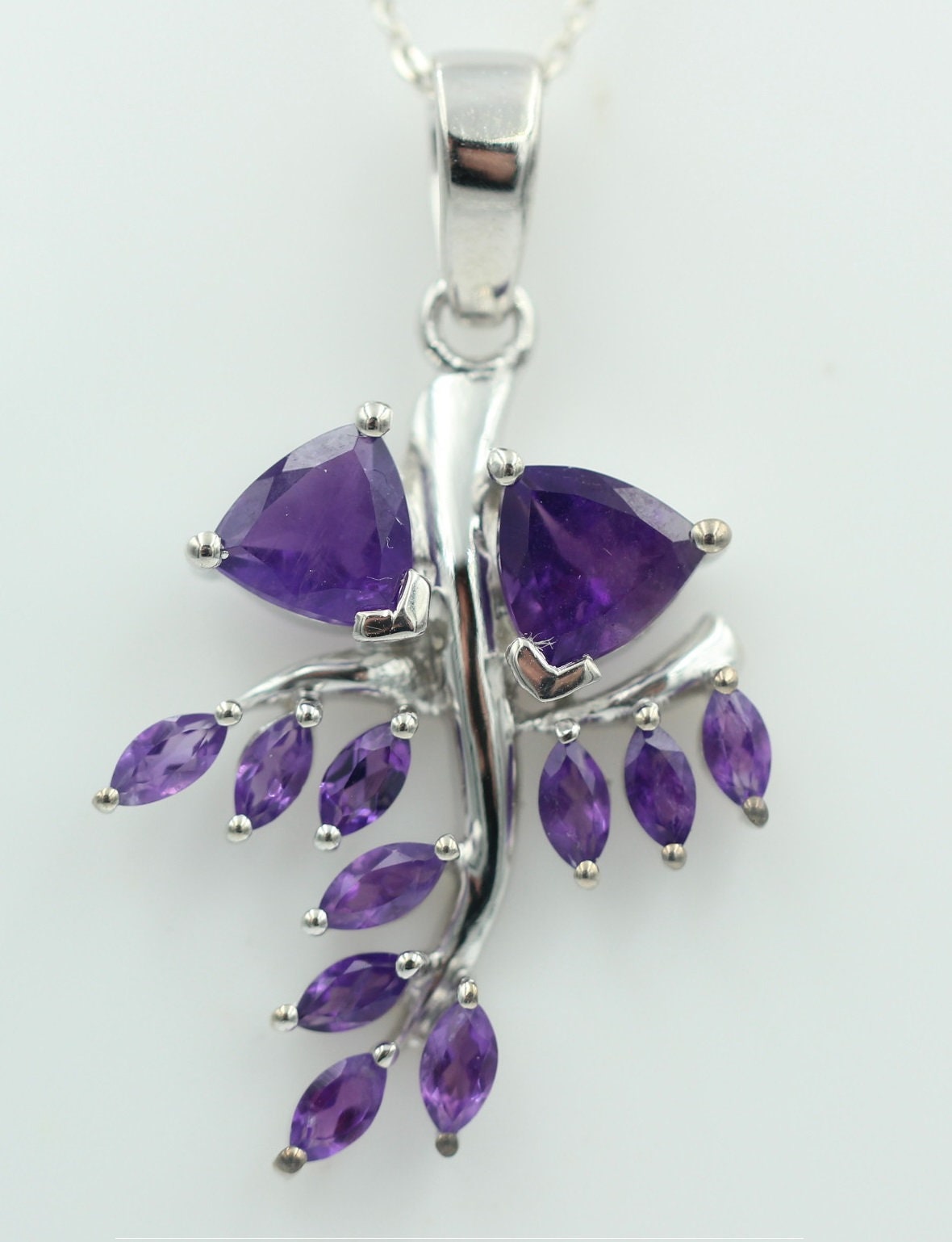 2,40 Carat afrikanischer Amethyst Anhänger 925 Silber Amethyst Edelsteinanhänger