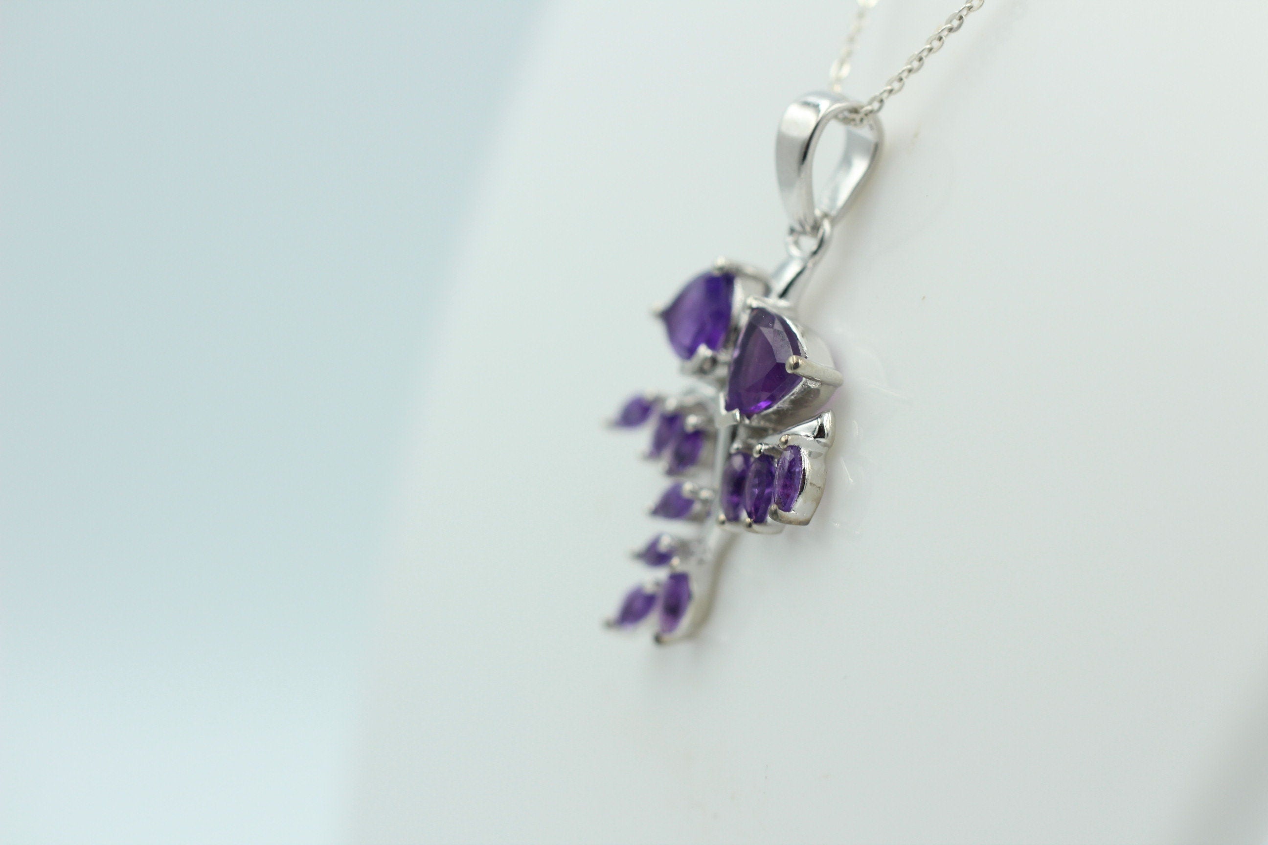 2,40 Carat afrikanischer Amethyst Anhänger 925 Silber Amethyst Edelsteinanhänger