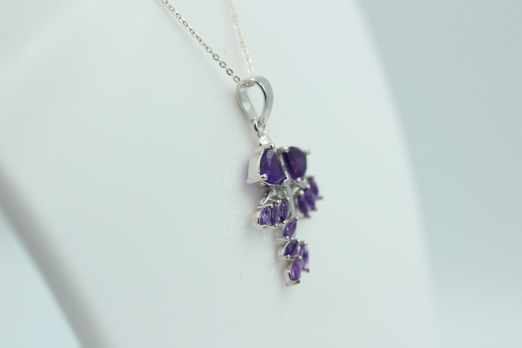 2,40 Carat afrikanischer Amethyst Anhänger 925 Silber Amethyst Edelsteinanhänger