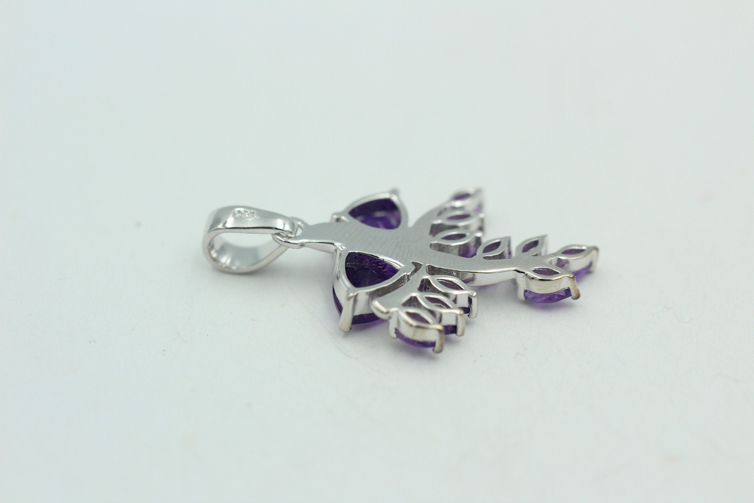 2,40 Carat afrikanischer Amethyst Anhänger 925 Silber Amethyst Edelsteinanhänger