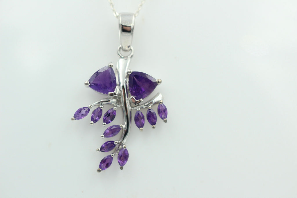 2,40 Carat afrikanischer Amethyst Anhänger 925 Silber Amethyst Edelsteinanhänger