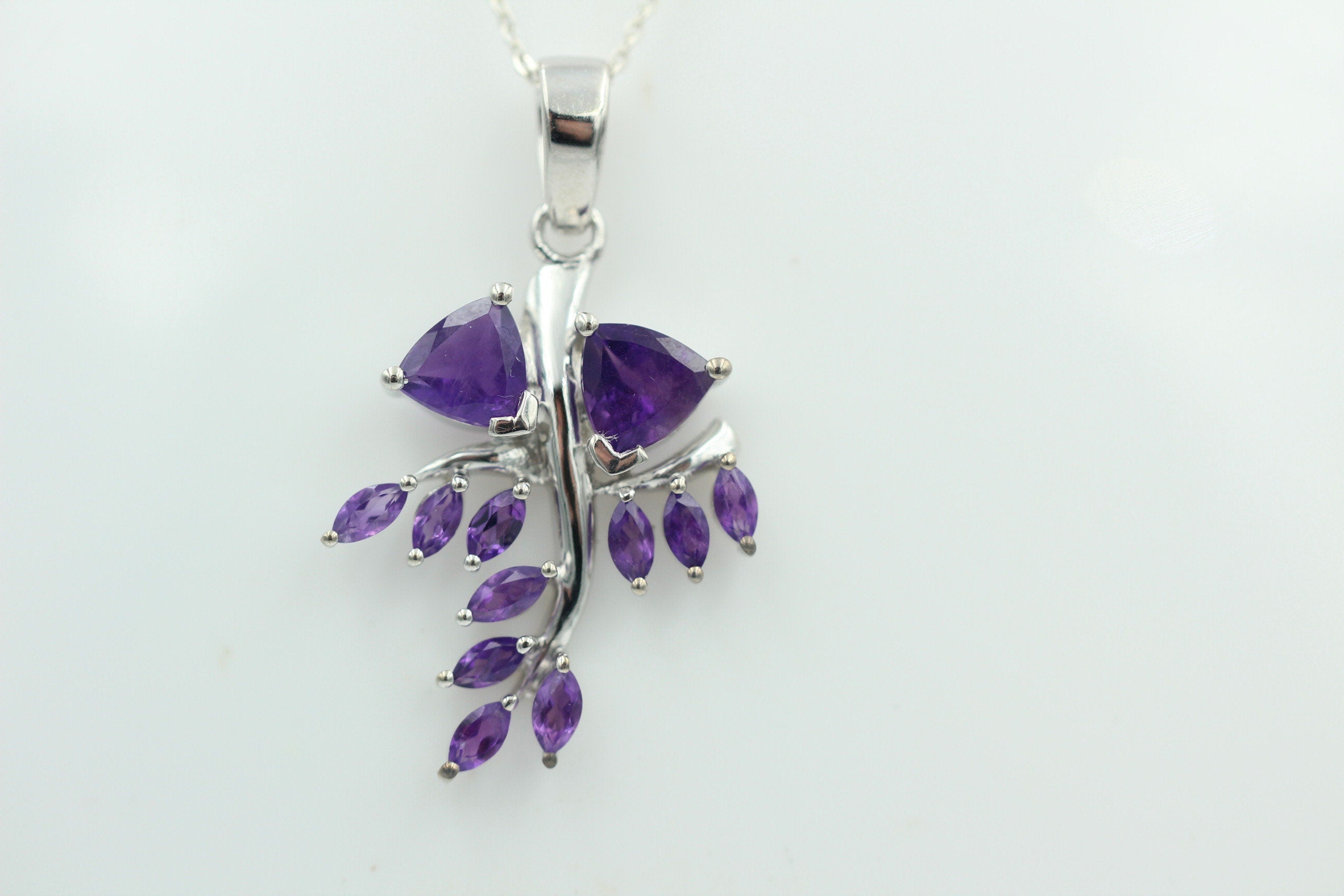2,40 Carat afrikanischer Amethyst Anhänger 925 Silber Amethyst Edelsteinanhänger