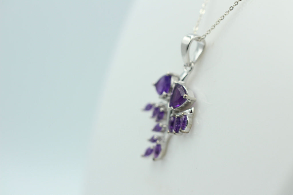 2,40 Carat afrikanischer Amethyst Anhänger 925 Silber Amethyst Edelsteinanhänger
