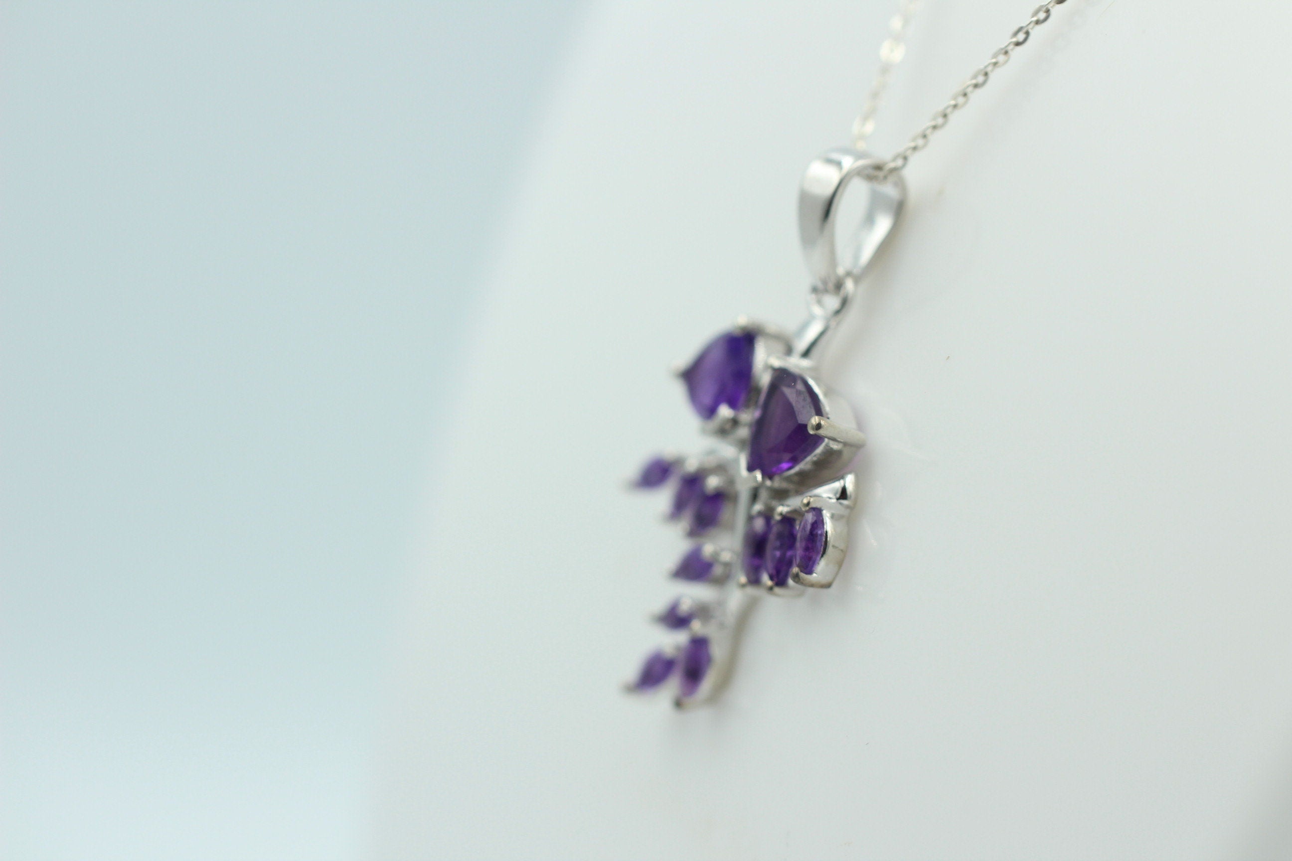 2,40 Carat afrikanischer Amethyst Anhänger 925 Silber Amethyst Edelsteinanhänger
