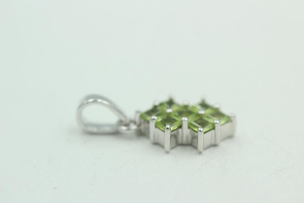 Edler 2,1 Peridot Anhänger 925 Silber Collier Kette Olivin Anhänger Top Edel