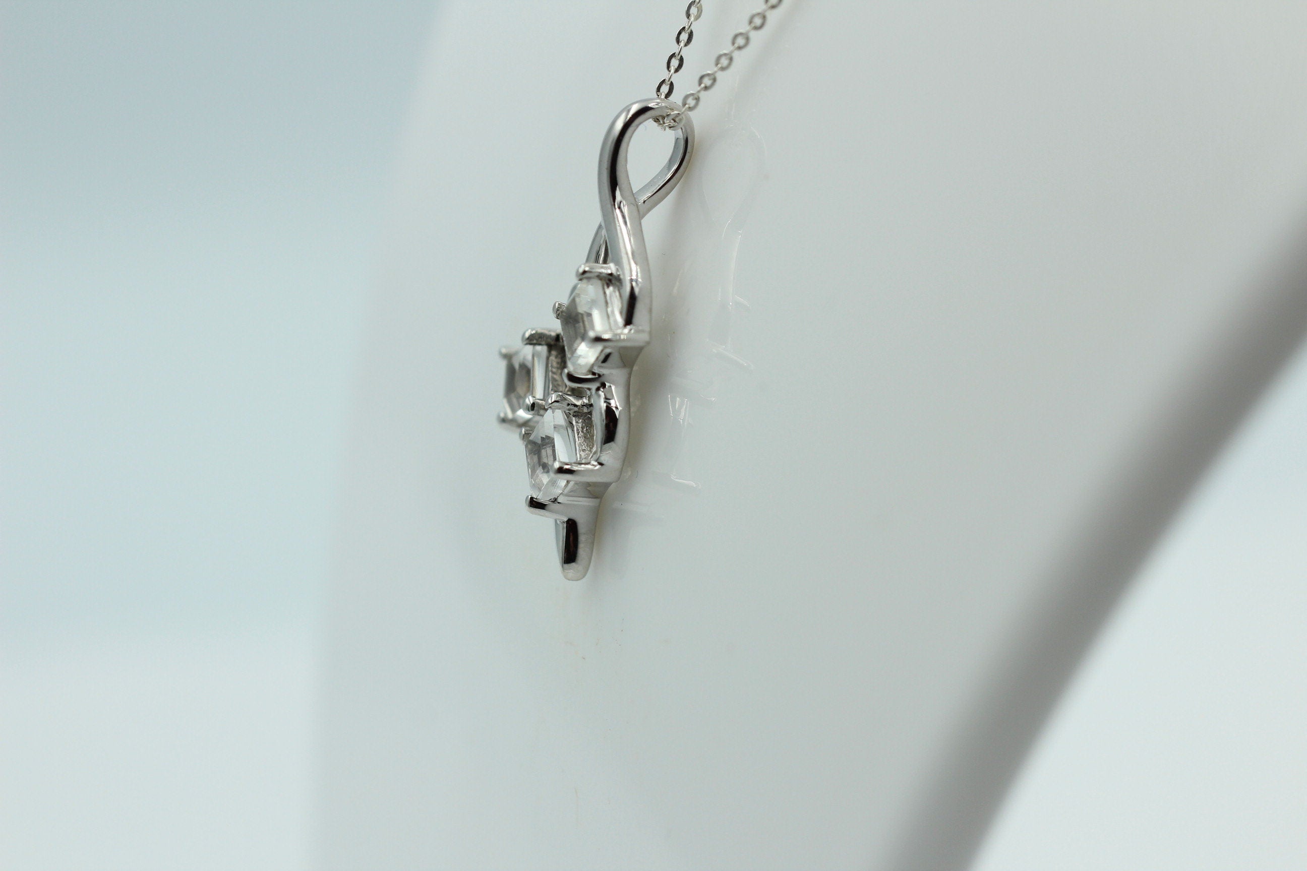 Edler 1,2 Carat Weißtopas Anhänger 925 Silber  Topasanhänger Top