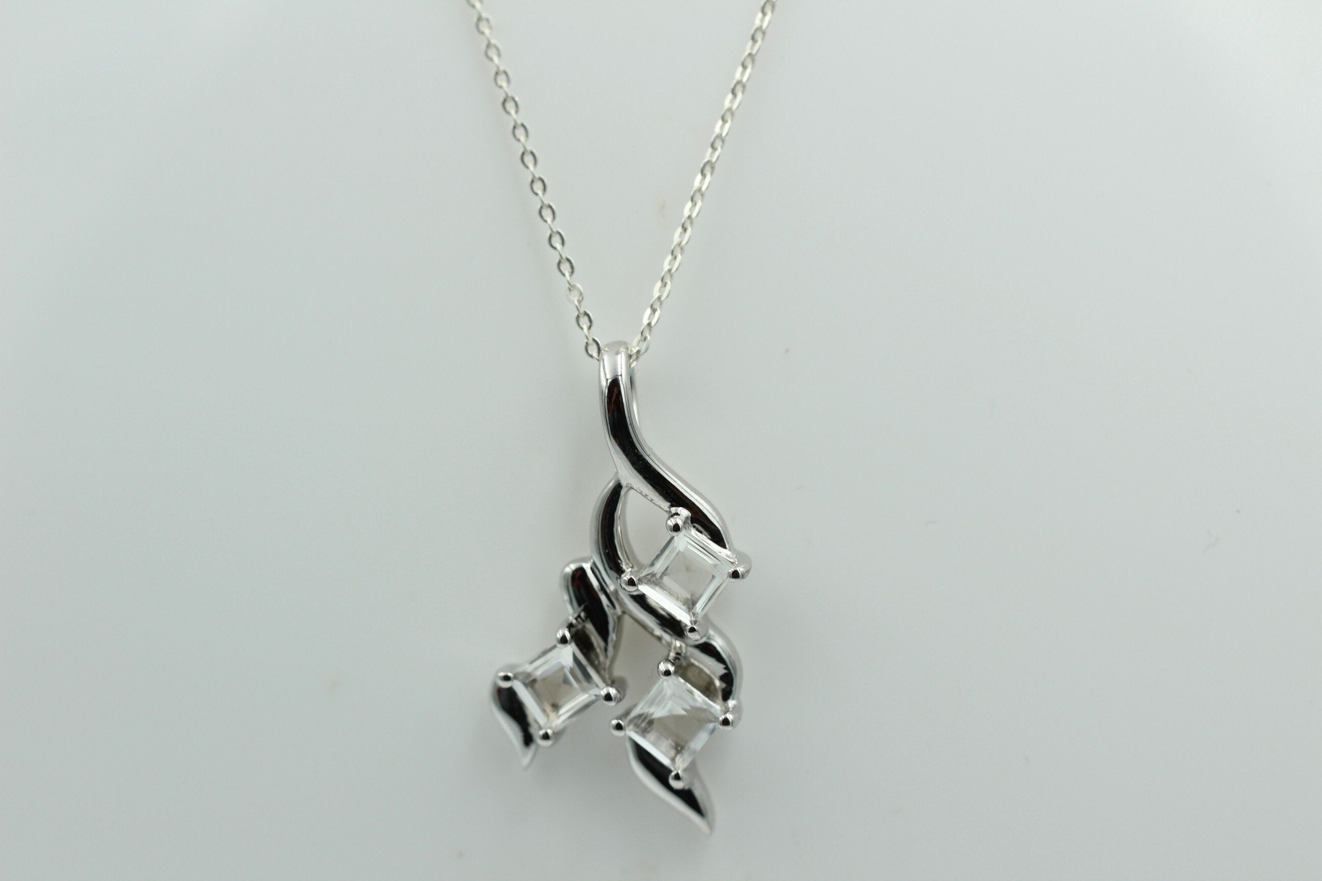 Edler 1,2 Carat Weißtopas Anhänger 925 Silber  Topasanhänger Top