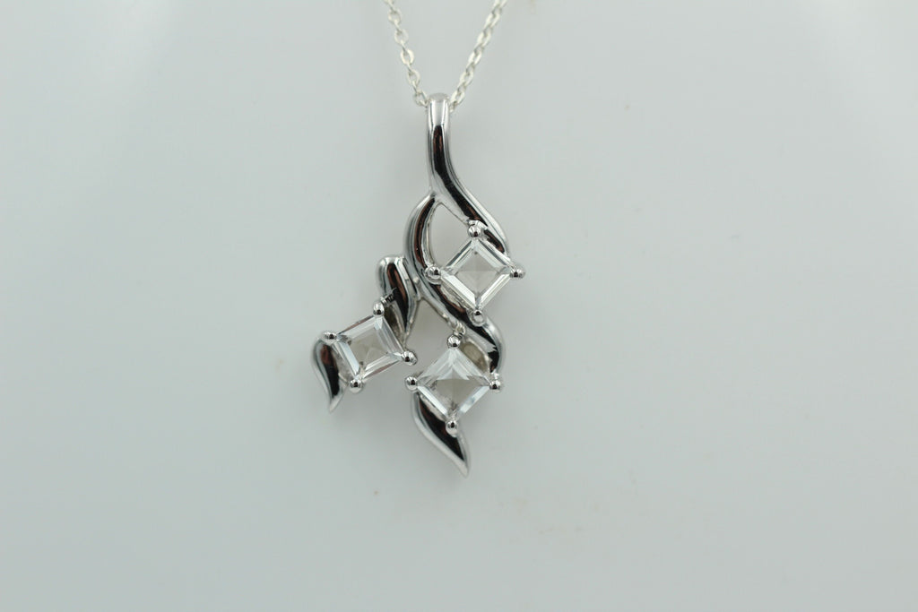 Edler 1,2 Carat Weißtopas Anhänger 925 Silber  Topasanhänger Top