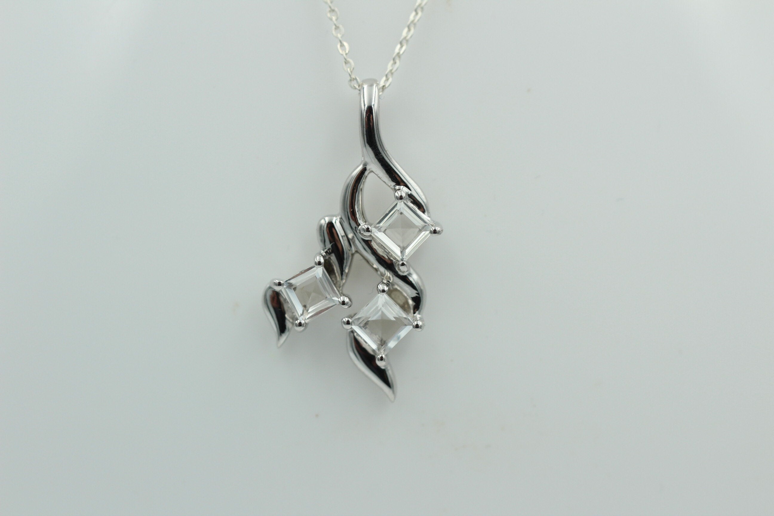 Edler 1,2 Carat Weißtopas Anhänger 925 Silber  Topasanhänger Top