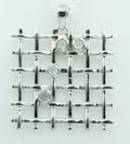 Design pur 0,65 Carat Blautopas Cabochon Anhänger 925 Silber Gitter Design Topasschmuck