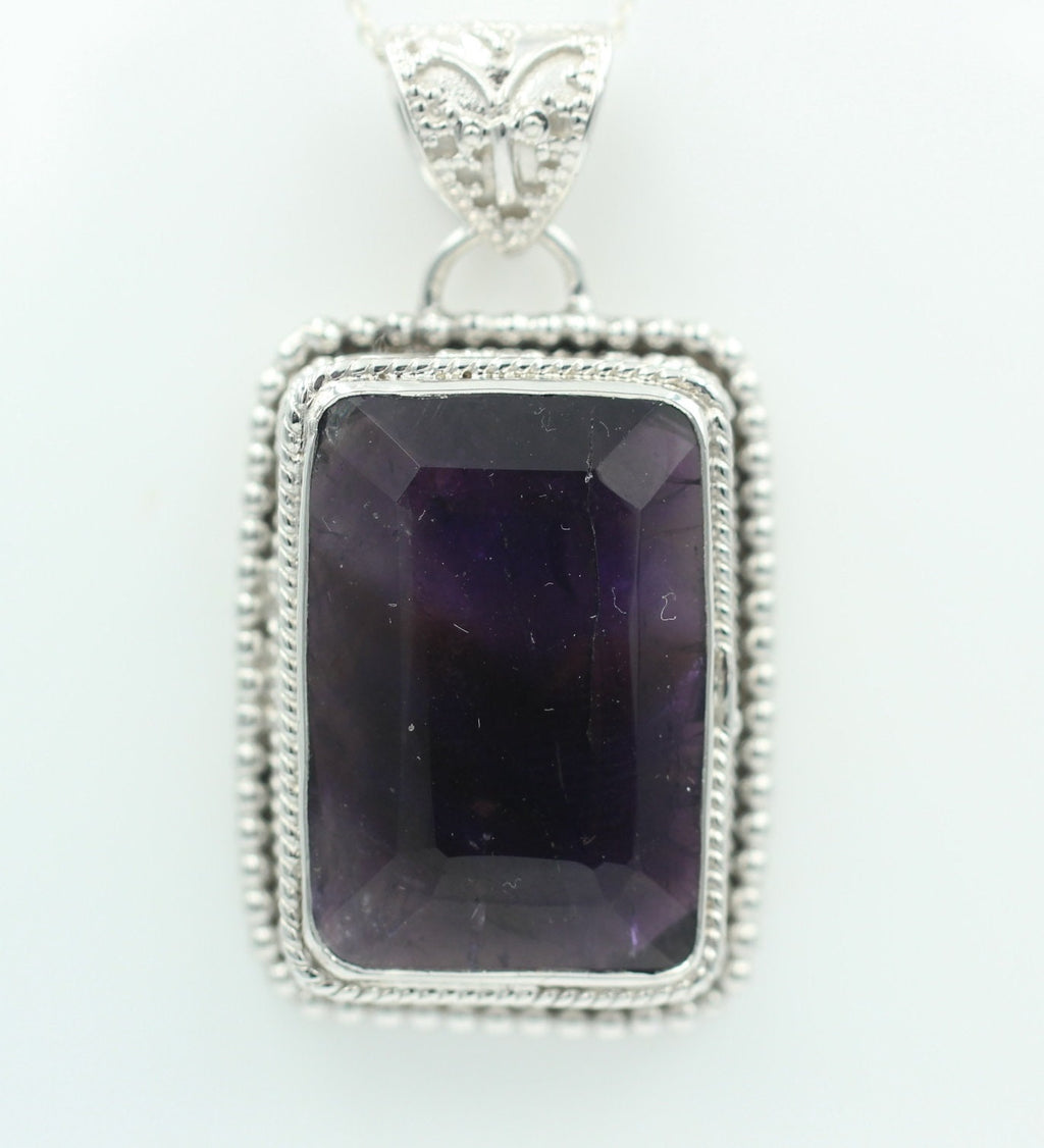 36,4 Carat Amethyst Anhänger 925 SilberUnikat B Qualität