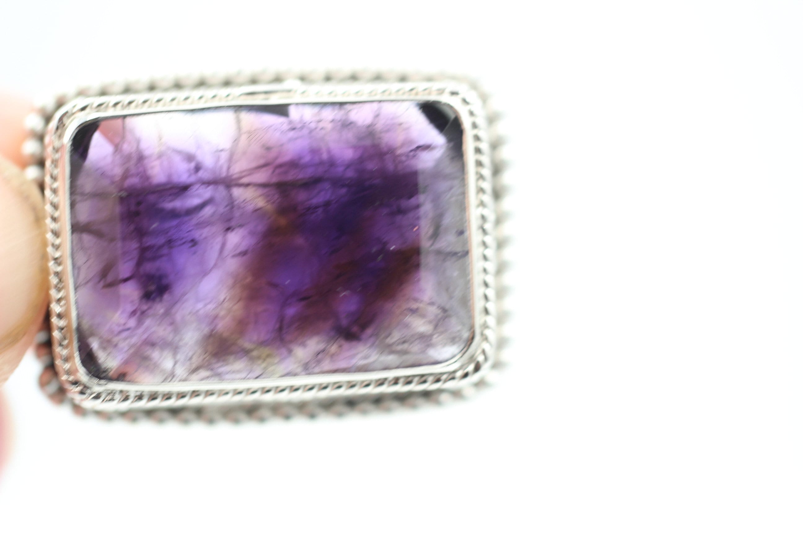 36,4 Carat Amethyst Anhänger 925 SilberUnikat B Qualität