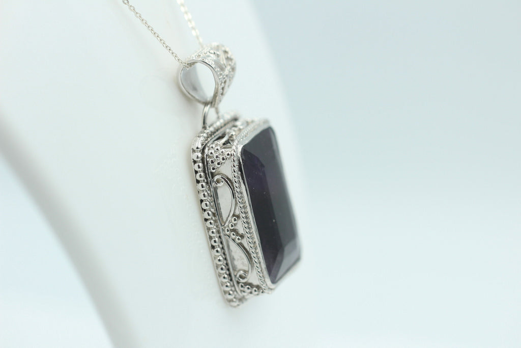 36,4 Carat Amethyst Anhänger 925 SilberUnikat B Qualität