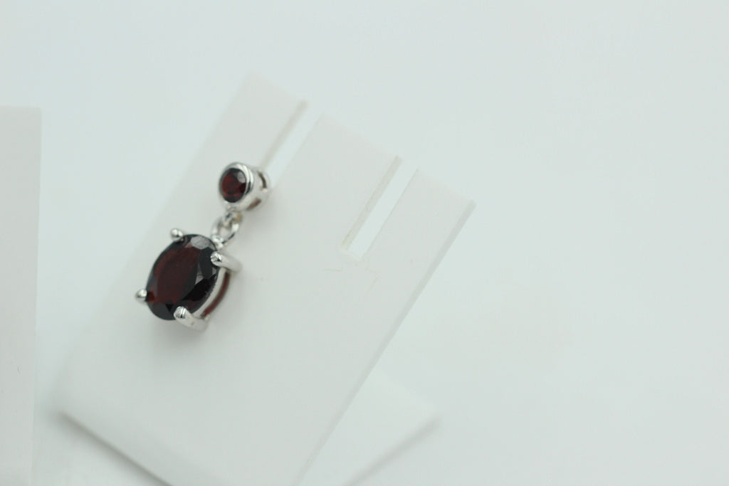 Edle 2,9 Carat Granat Ohrstecker Ohrhänger 925 Silber Granat Ohrschmuck