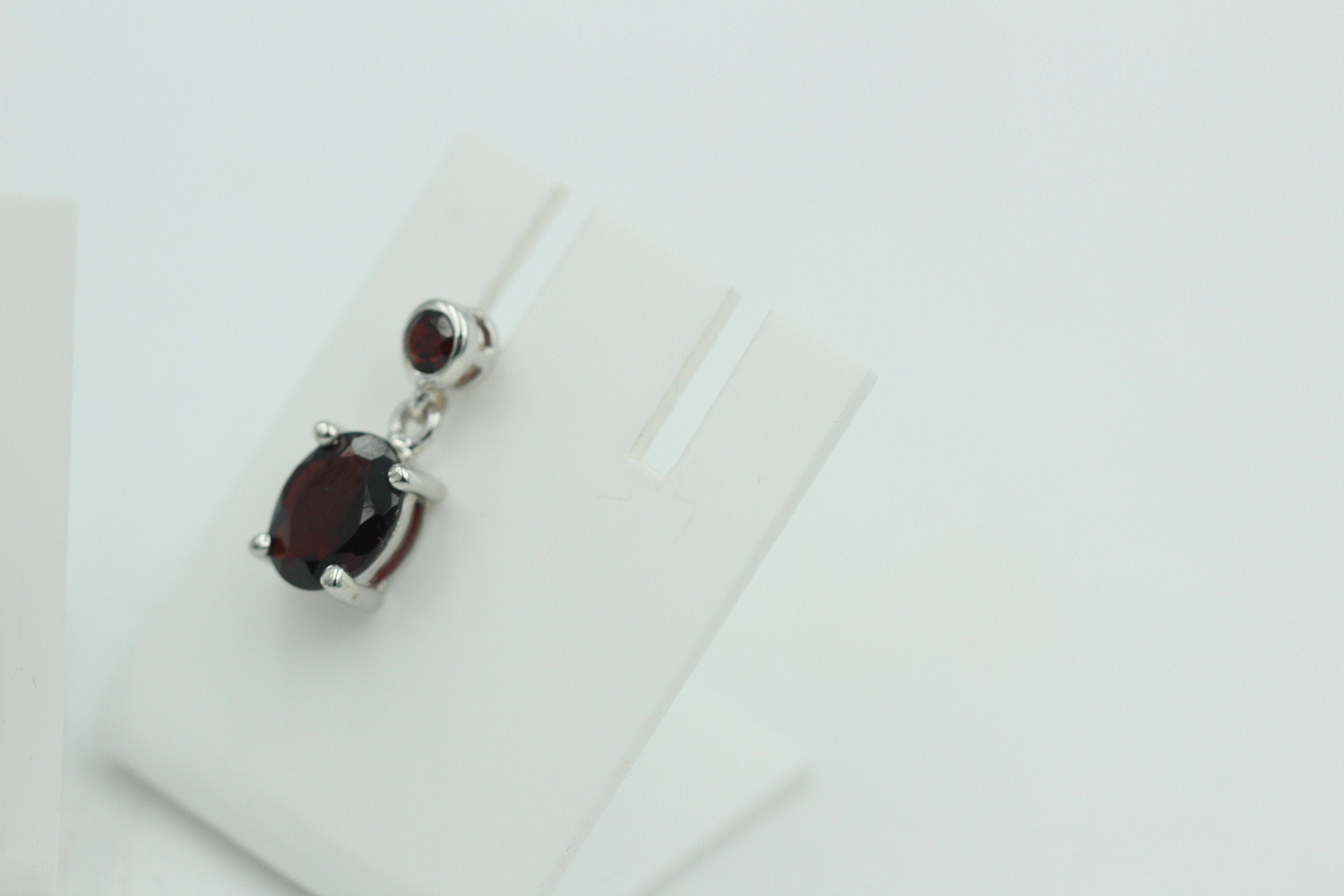 Edle 2,9 Carat Granat Ohrstecker Ohrhänger 925 Silber Granat Ohrschmuck